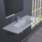 Rectangular White Ceramic Wall Mounted Sink