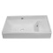 Rectangular White Ceramic Wall Mounted or Drop In Sink With Counter Space