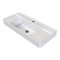 Rectangular White Ceramic Wall Mounted or Drop In Sink With Counter Space