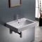 Rectangular White Ceramic Wall Mounted or Drop In Bathroom Sink