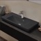 Drop In Sink in Black Ceramic, Modern, Rectangular
