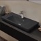 Rectangular Matte Black Ceramic Wall Mounted or Drop In Sink