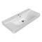 Rectangular White Ceramic Wall Mounted or Drop In Bathroom Sink