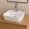 Rectangular White Ceramic Vessel Sink