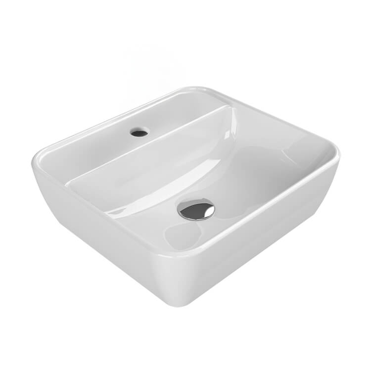 Rectangular White Ceramic Vessel Sink