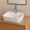 Rectangular White Ceramic Vessel Sink