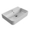 Rectangle White Ceramic Wall Mounted or Drop In Sink