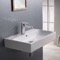 Rectangular White Ceramic Wall Mounted or Vessel Bathroom Sink