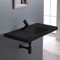 Black Ceramic Wall Mounted or Drop In Sink With Counter Space