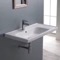 Rectangular Ceramic Wall Mounted or Drop In Sink With Counter Space