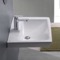 Rectangle White Ceramic Wall Mounted or Drop In Sink