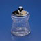 Crackled Crystal Glass Cotton Balls Jar with Metal Cover
