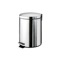 Round Polished Chrome Waste Bin With Pedal