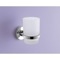 Wall Mounted Frosted Glass Toothbrush Holder With Chrome Mounting