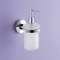 Soap Dispenser, Wall Mounted, Rounded, Frosted Glass With Chrome Mounting