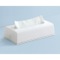 Rectangular Tissue Box Cover In White Finish