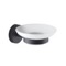 Frosted Glass Soap Dish With Matte Black Wall Mount