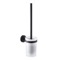 Toilet Brush Holder, Frosted Glass, Matte Black, Mounted