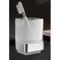 Wall Mounted Frosted Glass Toothbrush Holder With Chrome Mounting