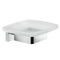 Wall Mounted Frosted Glass Soap Dish With Chrome Mounting