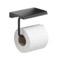 Toilet Paper Holder, Modern, Matte Black, With Shelf