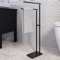 Floor Standing Matte Black Double Towel Rack