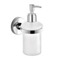 Soap Dispenser, Wall Mounted, Rounded, Frosted Glass With Chrome Mounting