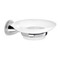 Wall Mounted Frosted Glass Soap Dish With Chrome Mounting