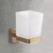 Wall Mounted Frosted Glass Toothbrush Holder, Matte Gold Mounting
