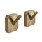 Pair of Bathroom Hooks, Modern, Matte Gold