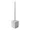 Toilet Brush Holder, Square, Grey, Chrome Handle