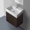 Wenge Wall Mounted Bathroom Vanity & Sink, 23