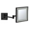 Black Magnifying Mirror, Wall Mounted, Lighted, 5x Magnification, Hardwired