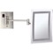 Satin Nickel Wall Mounted Square LED 3x Makeup Mirror, Hardwired
