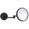 Matte Black Wall Mounted 7x Magnifying Mirror with LED, Hardwired