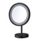 Black Round Countertop Lighted 10x Makeup Mirror