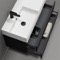 Wall Mounted Black Bathroom Vanity, Modern, 40