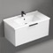 White Bathroom Vanity, Floating, 34