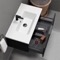 Black Bathroom Vanity, Modern, Wall Mounted, 34