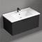 Black Bathroom Vanity, Modern, Wall Mounted, 34