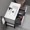 White Bathroom Vanity, Free Standing, Modern, 34