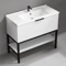 White Bathroom Vanity, Modern, Floor Standing, 40