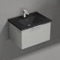 Small Bathroom Vanity With Black Sink, Floating, Modern, 26