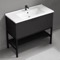 Black Bathroom Vanity, Modern, Free Standing, 40