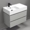 Modern Bathroom Vanity, Wall Mounted, 32