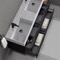 Double Floating Black Bathroom Vanity, Modern, 56