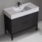 Modern Black Bathroom Vanity, 40