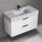 Floating Bathroom Vanity With Marble Design Sink, Modern, 40