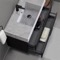 Wall Mounted Bathroom Vanity With Marble Design Sink, Modern, Single, 40