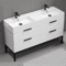 Modern Double Bathroom Vanity, 56